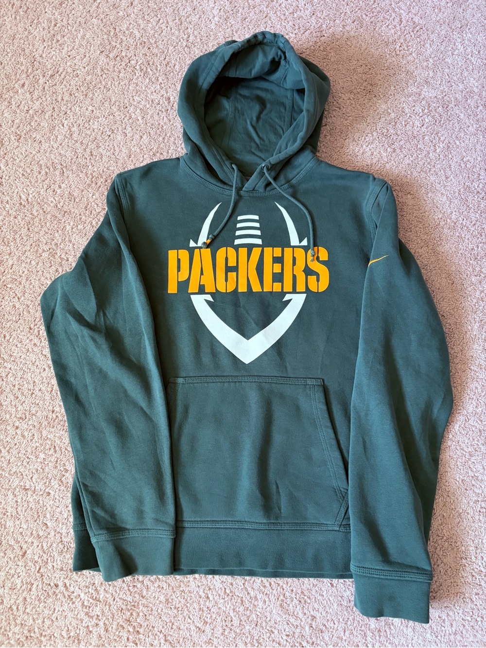 Nike Green Bay Packers NFL Team Apparel Pullover Hoodie Green Size M Football